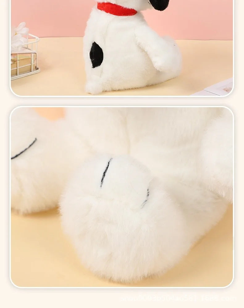 New Baby Breathing Soothing Snoopy white dog Plush Doll Sleeping Companion Music and Light Doll Sensory Stuffed Toy Kid Gifts